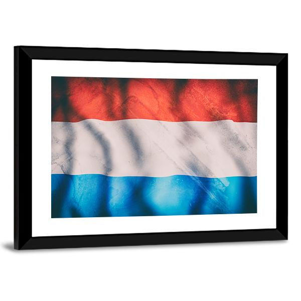 Waving Luxembourg Flag Canvas Wall Art-3 Horizontal-Gallery Wrap-25" x 16"-Tiaracle