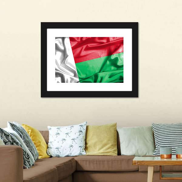 Waving Madagascar Flag Canvas Wall Art-3 Horizontal-Gallery Wrap-25" x 16"-Tiaracle