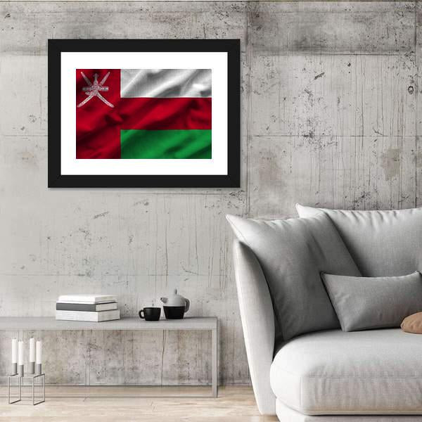 Waving Oman Flag Canvas Wall Art-3 Horizontal-Gallery Wrap-25" x 16"-Tiaracle