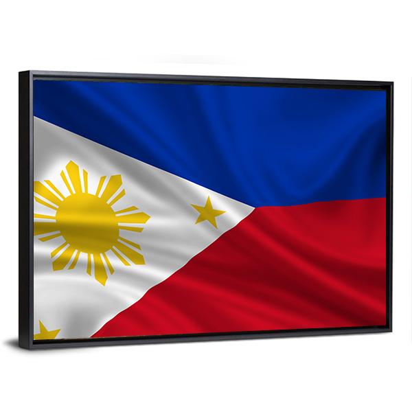 Waving Philippines Flag Canvas Wall Art-3 Horizontal-Gallery Wrap-25" x 16"-Tiaracle