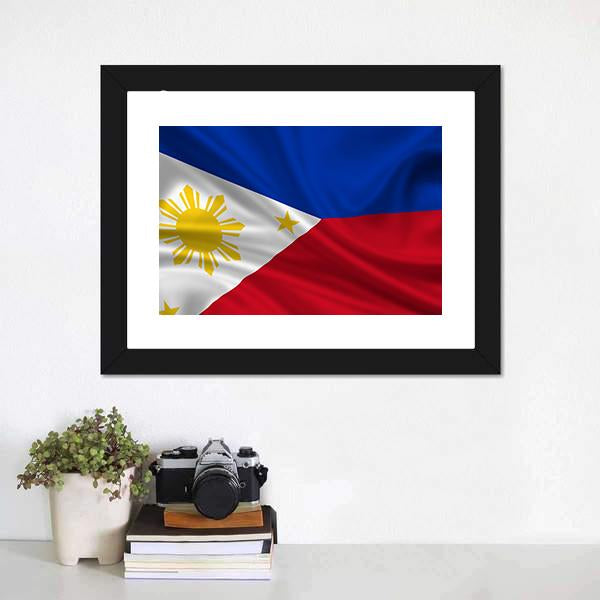 Waving Philippines Flag Canvas Wall Art-1 Piece-Framed Print-20" x 16"-Tiaracle