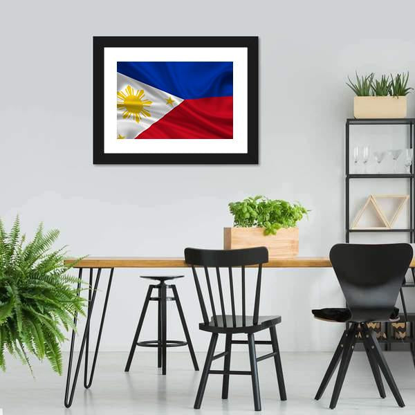 Waving Philippines Flag Canvas Wall Art-3 Horizontal-Gallery Wrap-25" x 16"-Tiaracle