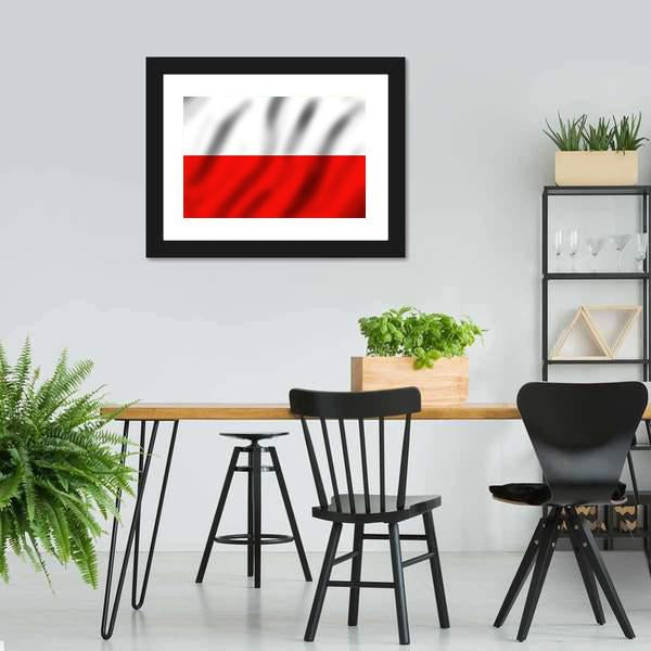 Waving Poland Flag Canvas Wall Art-3 Horizontal-Gallery Wrap-25" x 16"-Tiaracle
