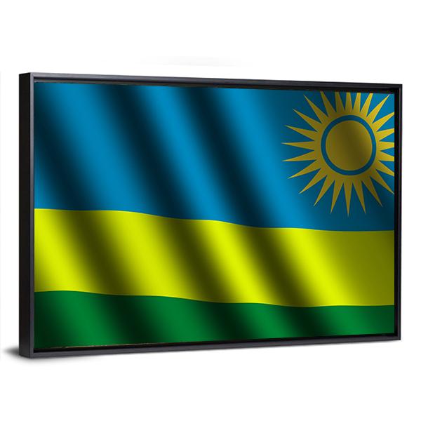 Waving Rwanda Flag Canvas Wall Art-3 Horizontal-Gallery Wrap-25" x 16"-Tiaracle
