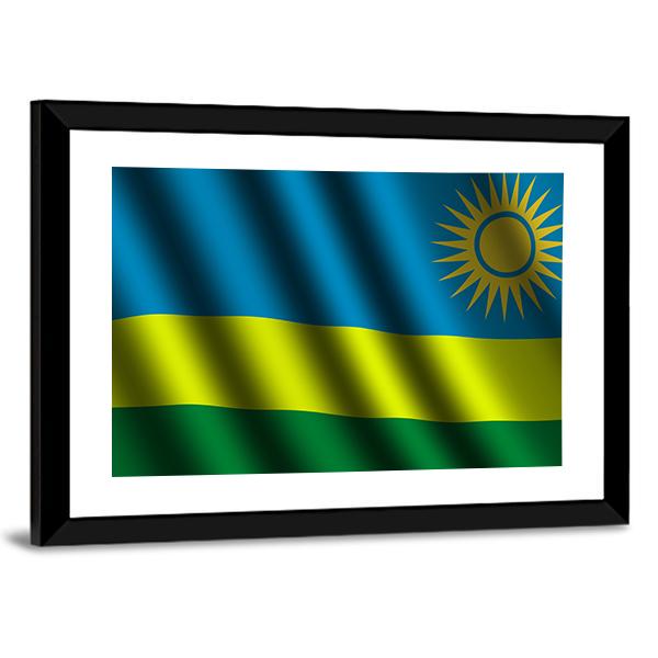 Waving Rwanda Flag Canvas Wall Art-3 Horizontal-Gallery Wrap-25" x 16"-Tiaracle
