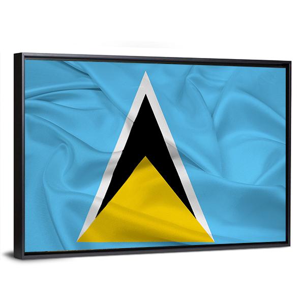 Waving Saint Lucia Flag Canvas Wall Art-3 Horizontal-Gallery Wrap-25" x 16"-Tiaracle