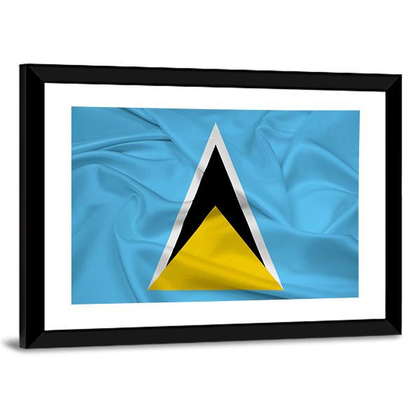 Waving Saint Lucia Flag Canvas Wall Art-3 Horizontal-Gallery Wrap-25" x 16"-Tiaracle
