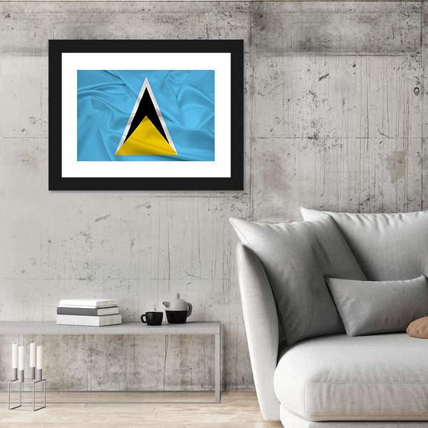 Waving Saint Lucia Flag Canvas Wall Art-3 Horizontal-Gallery Wrap-25" x 16"-Tiaracle