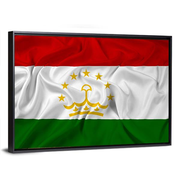 Waving Tajikistan Flag Canvas Wall Art-3 Horizontal-Gallery Wrap-25" x 16"-Tiaracle