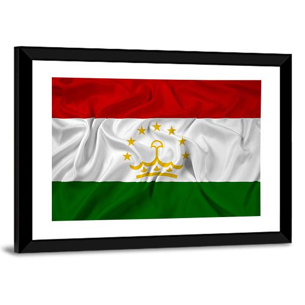 Waving Tajikistan Flag Canvas Wall Art-3 Horizontal-Gallery Wrap-25" x 16"-Tiaracle