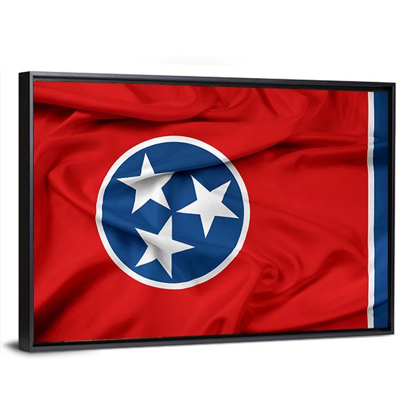 Waving Tennessee Flag Canvas Wall Art-3 Horizontal-Gallery Wrap-25" x 16"-Tiaracle