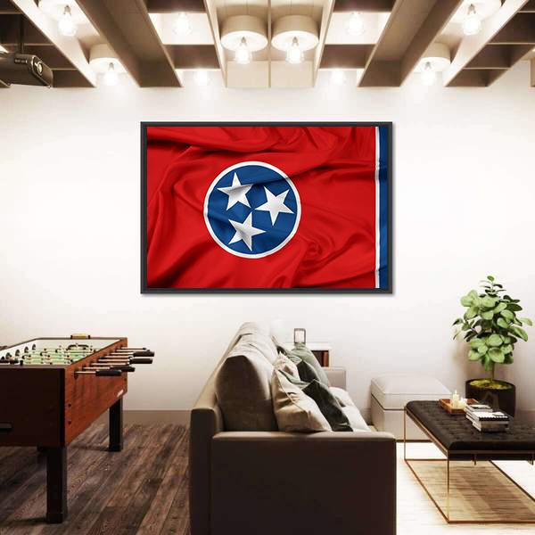 Waving Tennessee Flag Canvas Wall Art-3 Horizontal-Gallery Wrap-25" x 16"-Tiaracle