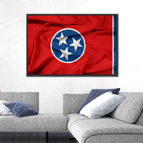 Waving Tennessee Flag Canvas Wall Art-3 Horizontal-Gallery Wrap-25" x 16"-Tiaracle