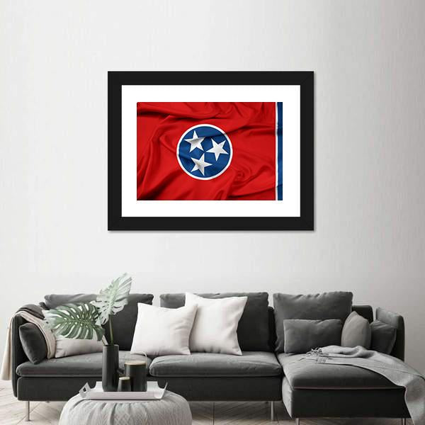 Waving Tennessee Flag Canvas Wall Art-3 Horizontal-Gallery Wrap-25" x 16"-Tiaracle