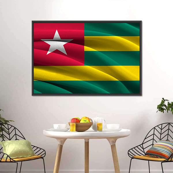Waving Togo Flag Canvas Wall Art-3 Horizontal-Gallery Wrap-25" x 16"-Tiaracle