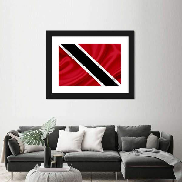 Waving Trinidad & Tobago Flag Canvas Wall Art-1 Piece-Framed Print-20" x 16"-Tiaracle