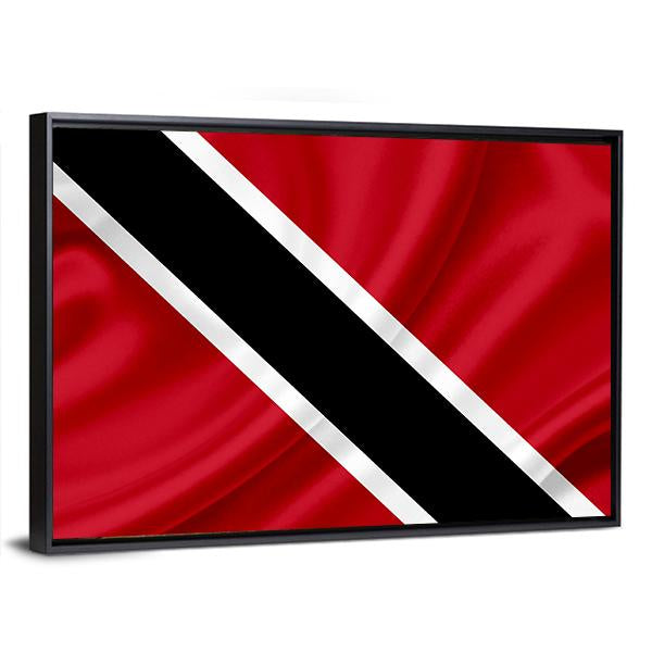 Waving Trinidad & Tobago Flag Canvas Wall Art-3 Horizontal-Gallery Wrap-25" x 16"-Tiaracle