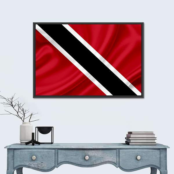 Waving Trinidad & Tobago Flag Canvas Wall Art-3 Horizontal-Gallery Wrap-25" x 16"-Tiaracle