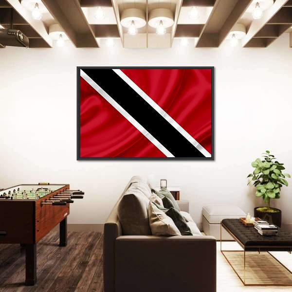 Waving Trinidad & Tobago Flag Canvas Wall Art-3 Horizontal-Gallery Wrap-25" x 16"-Tiaracle