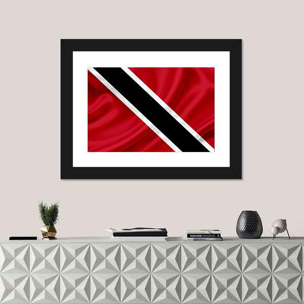 Waving Trinidad & Tobago Flag Canvas Wall Art-3 Horizontal-Gallery Wrap-25" x 16"-Tiaracle