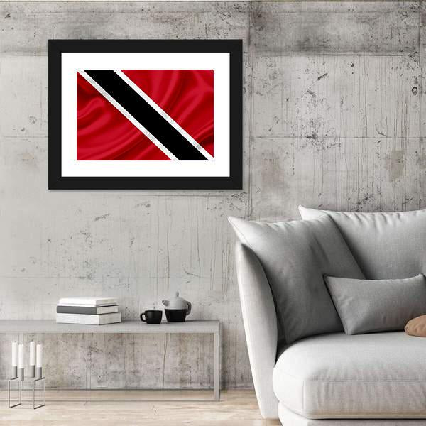 Waving Trinidad & Tobago Flag Canvas Wall Art-3 Horizontal-Gallery Wrap-25" x 16"-Tiaracle