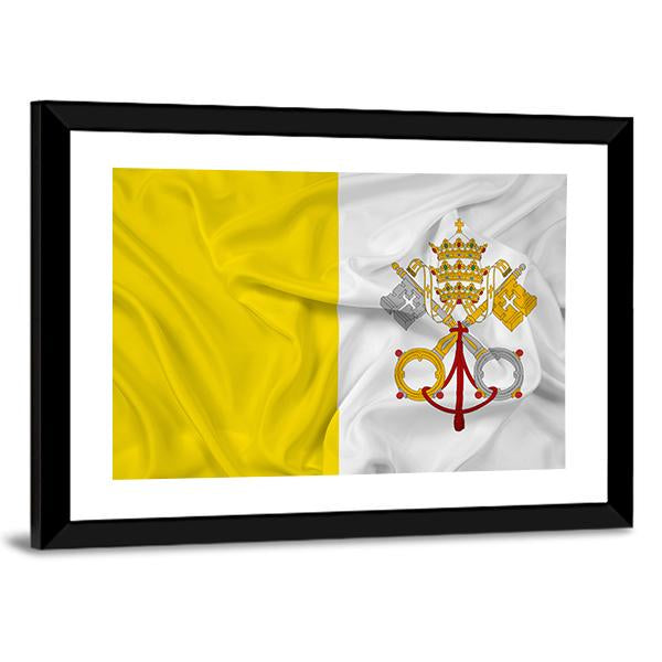 Waving Vatican City Flag Canvas Wall Art-3 Horizontal-Gallery Wrap-25" x 16"-Tiaracle