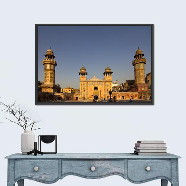 Wazir Khan Mosque In The Old City Center Of Lahore Pakistan Canvas Wall Art-1 Piece-Floating Frame-24" x 16"-Tiaracle