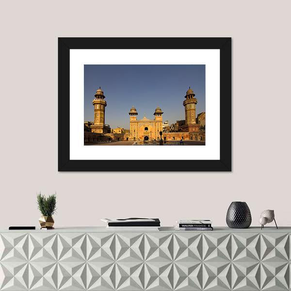 Wazir Khan Mosque In The Old City Center Of Lahore Pakistan Canvas Wall Art-1 Piece-Framed Print-20" x 16"-Tiaracle