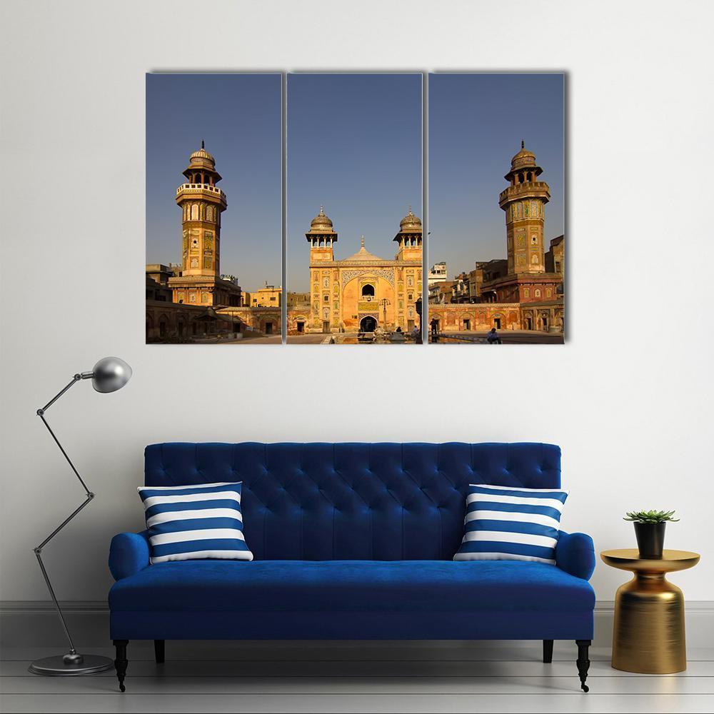 Wazir Khan Mosque In The Old City Center Of Lahore Pakistan Canvas Wall Art-3 Horizontal-Gallery Wrap-37" x 24"-Tiaracle