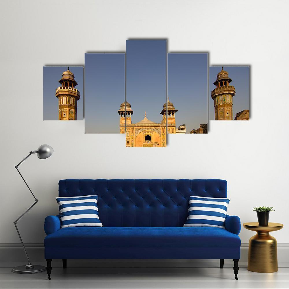 Wazir Khan Mosque In The Old City Center Of Lahore Pakistan Canvas Wall Art-5 Star-Gallery Wrap-62" x 32"-Tiaracle