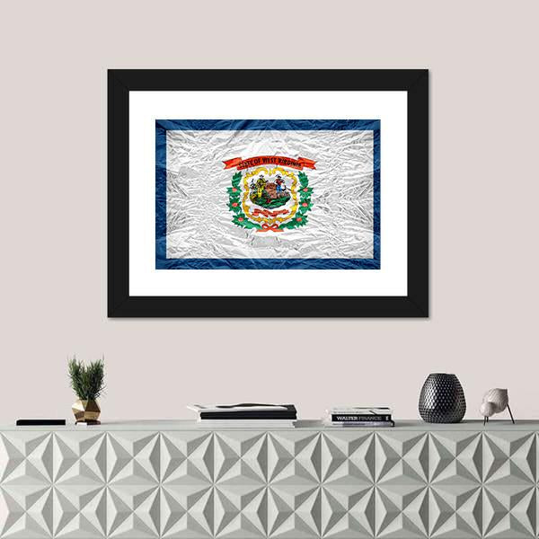 West Virginia Flag Canvas Wall Art-1 Piece-Framed Print-20" x 16"-Tiaracle