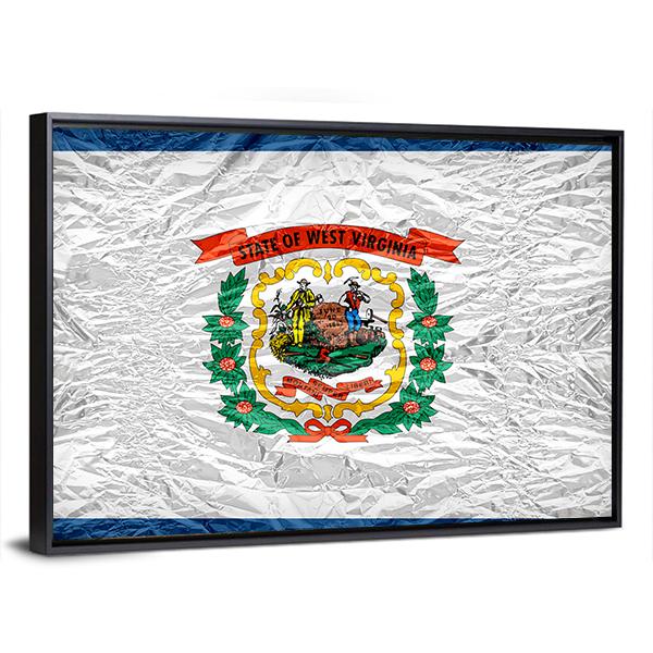 West Virginia Flag Canvas Wall Art-3 Horizontal-Gallery Wrap-25" x 16"-Tiaracle