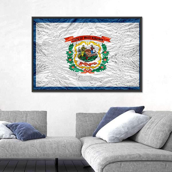 West Virginia Flag Canvas Wall Art-3 Horizontal-Gallery Wrap-25" x 16"-Tiaracle