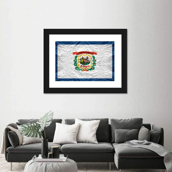 West Virginia Flag Canvas Wall Art-3 Horizontal-Gallery Wrap-25" x 16"-Tiaracle