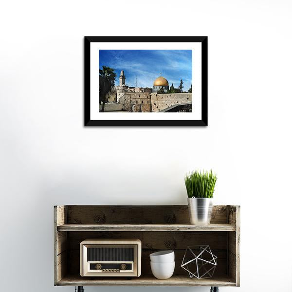 Western Wall In Jerusalem Canvas Wall Art-1 Piece-Framed Print-20" x 16"-Tiaracle