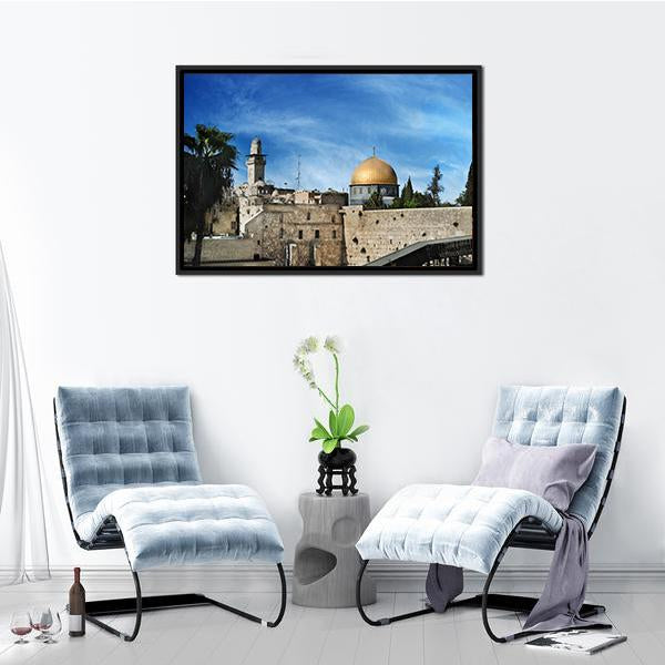 Western Wall In Jerusalem Canvas Wall Art-3 Horizontal-Gallery Wrap-25" x 16"-Tiaracle