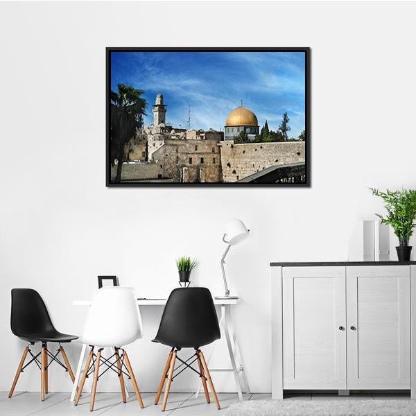 Western Wall In Jerusalem Canvas Wall Art-3 Horizontal-Gallery Wrap-25" x 16"-Tiaracle