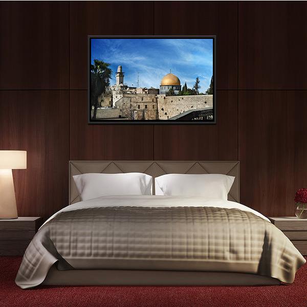 Western Wall In Jerusalem Canvas Wall Art-3 Horizontal-Gallery Wrap-25" x 16"-Tiaracle