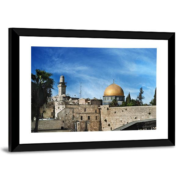 Western Wall In Jerusalem Canvas Wall Art-3 Horizontal-Gallery Wrap-25" x 16"-Tiaracle