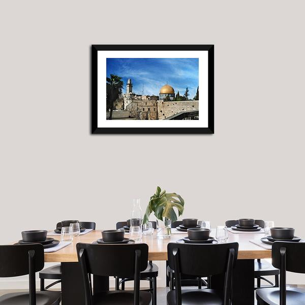 Western Wall In Jerusalem Canvas Wall Art-3 Horizontal-Gallery Wrap-25" x 16"-Tiaracle