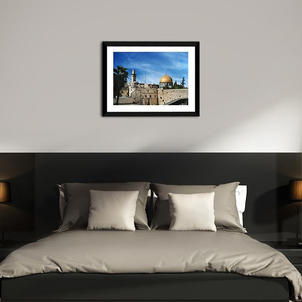 Western Wall In Jerusalem Canvas Wall Art-3 Horizontal-Gallery Wrap-25" x 16"-Tiaracle