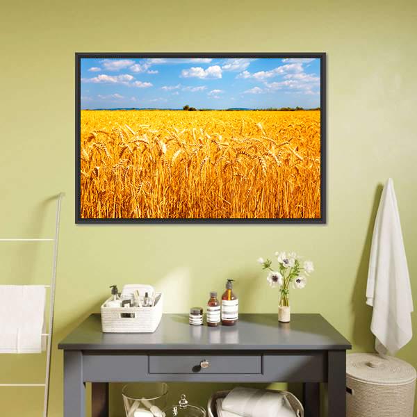 Wheat Ready For Harvest Canvas Wall Art-1 Piece-Floating Frame-24" x 16"-Tiaracle