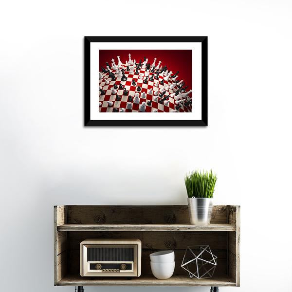 White & Black Chess Canvas Wall Art-1 Piece-Framed Print-20" x 16"-Tiaracle