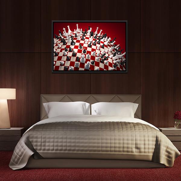 White & Black Chess Canvas Wall Art-3 Horizontal-Gallery Wrap-25" x 16"-Tiaracle