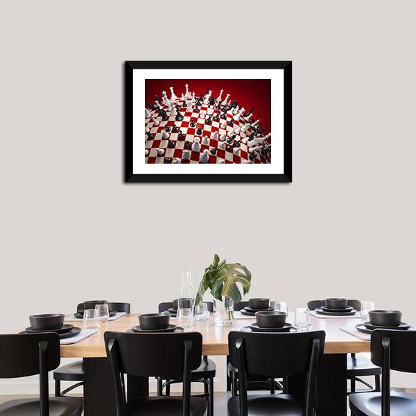 White & Black Chess Canvas Wall Art-3 Horizontal-Gallery Wrap-25" x 16"-Tiaracle