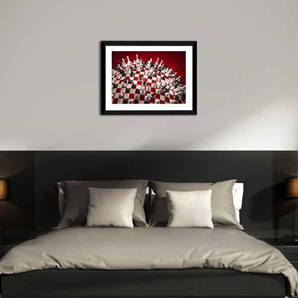 White & Black Chess Canvas Wall Art-3 Horizontal-Gallery Wrap-25" x 16"-Tiaracle