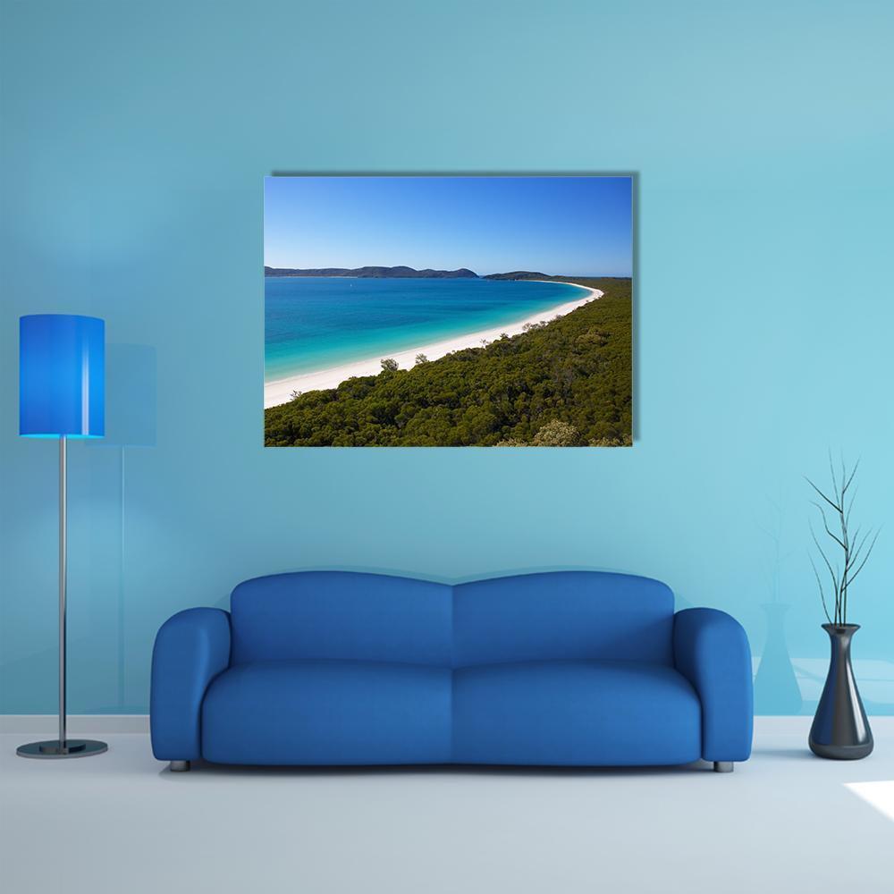 Whitehaven Beach View Canvas Wall Art-1 Piece-Gallery Wrap-48" x 32"-Tiaracle