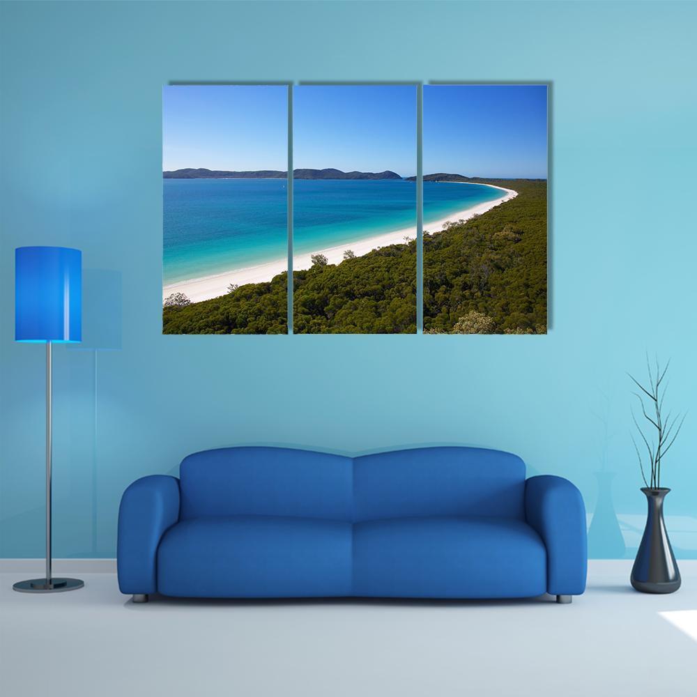 Whitehaven Beach View Canvas Wall Art-3 Horizontal-Gallery Wrap-37" x 24"-Tiaracle