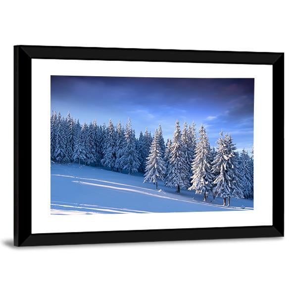 Winter Landscape In Forest Canvas Wall Art-3 Horizontal-Gallery Wrap-25" x 16"-Tiaracle