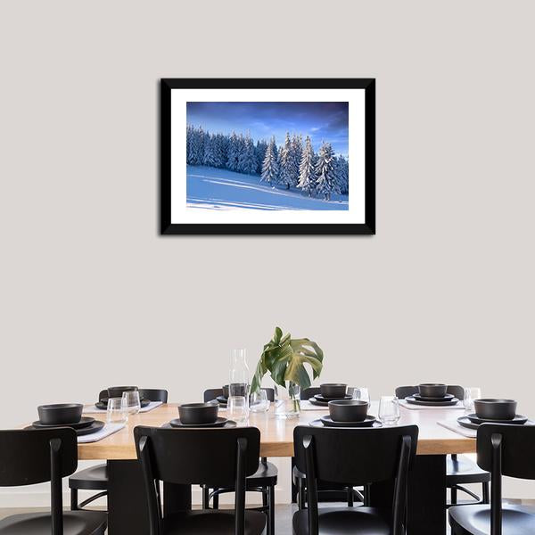 Winter Landscape In Forest Canvas Wall Art-3 Horizontal-Gallery Wrap-25" x 16"-Tiaracle